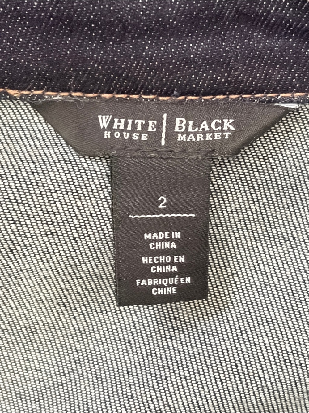White House Black Market Dark Blue Denim Jacket - Picture 2 of 5